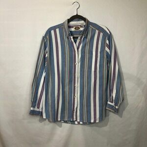 CM Company VTG Women's 90's Street wear Striped Button down casual